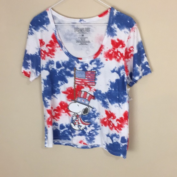 Peanuts Tops - Peanuts Snoopy Tye Dyed 4th of July T-shirt Top NWOT Size Medium